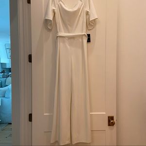 Ralph Lauren White Off-the-Shoulder Jumpsuit